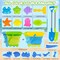 Summer Beach Sand Toys Set Includes Collapsible Buckets 2 Big Size Sand Shovels, Rake, Animal Sand Molds Toys with Mesh Bag, Sandbox Kit for Kids Age 3+(22 PCS)